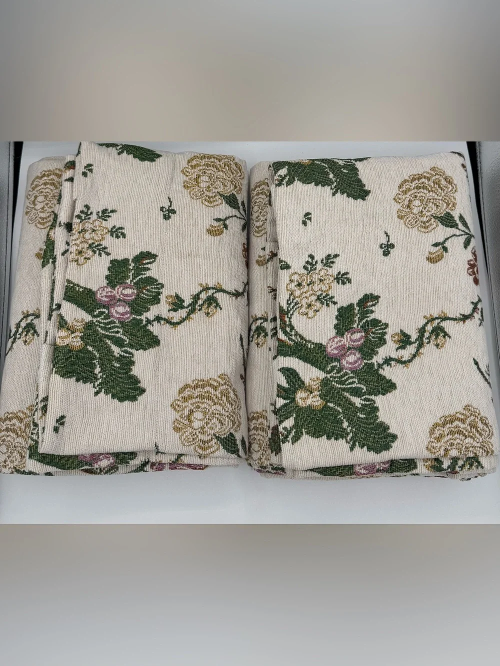 Anthropologie Jensine Floral Woven Jacquard Curtains, Set of 2 Panels, 50x84